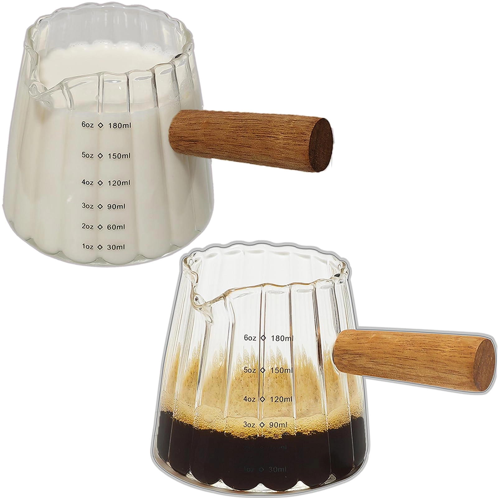 tiwpajs Espresso Cup - 2 pcs V-Shaped Mouth - 180 ml