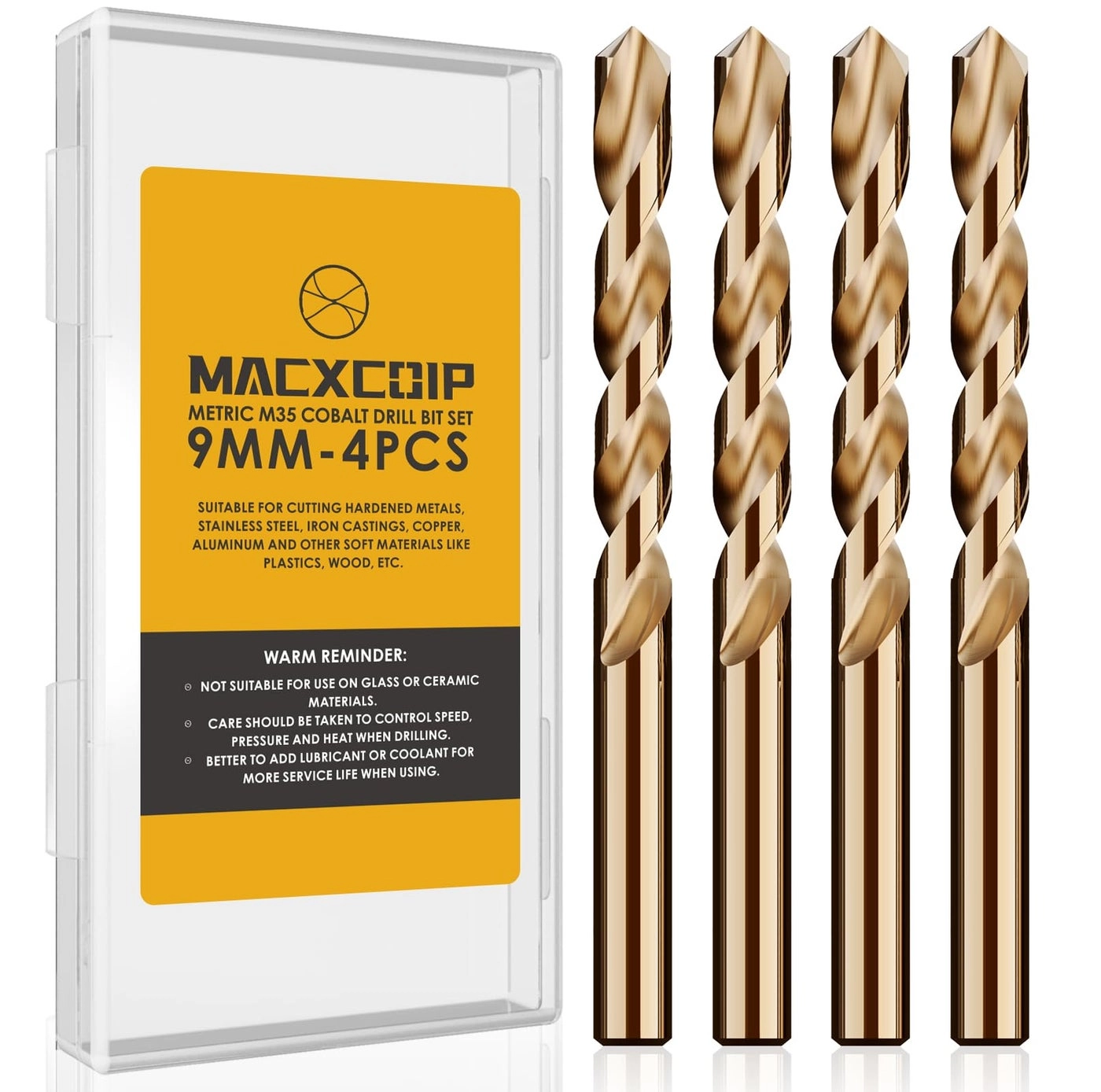 MACXCOIP M35 Cobalt Drill Bit - 4pcs 9mm