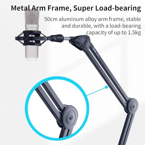 GMS-03 - Desktop Microphone Stand Adjustable Foldable Arm 50+50cm