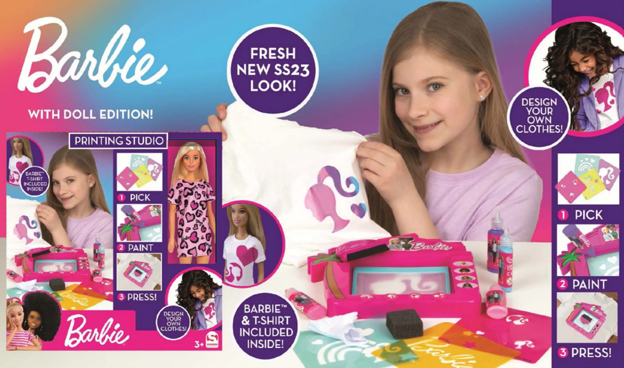 Barbie 3D DIY Sticker Maker - Doll Set Ages 3+