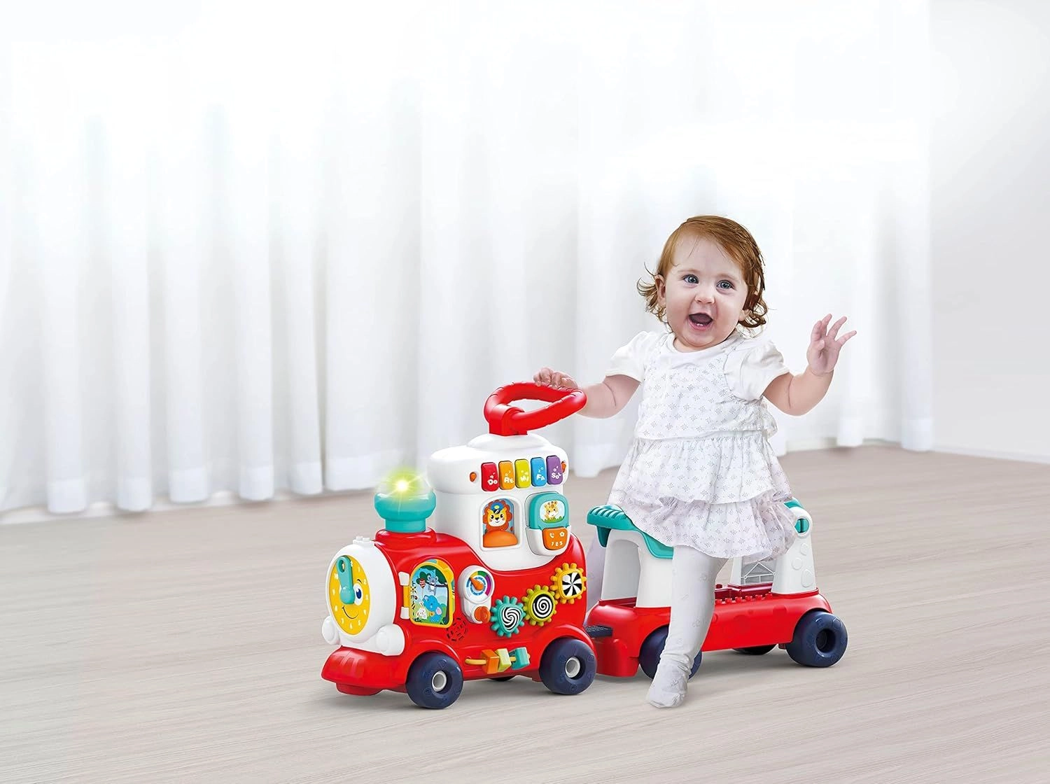 Push Walker And Ride On Learning Train - 12 months+ Multi Colour