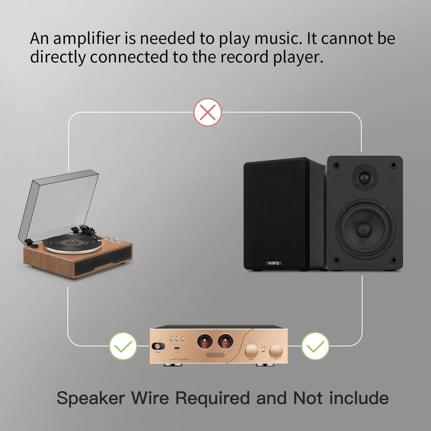 Passive Bookshelf Speakers - 40W*2