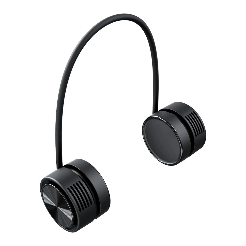 Porodo Lifestyle Neckband Cooling Fan - Black Rechargeable Portable