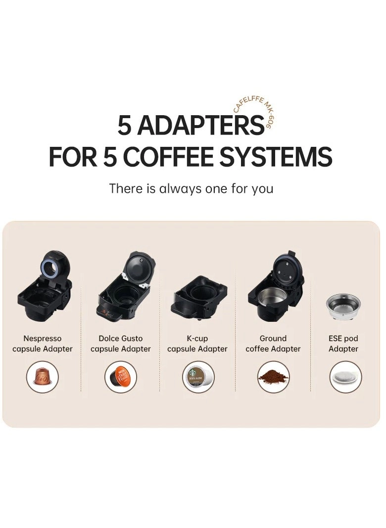 "Capsule Coffee Pod Machine with Dual Heating & Cooling System – Espresso, Cappuccino, & Latte Maker | Fast Brewing, Adjustable Temperature, Sleek Design for Home or Office"