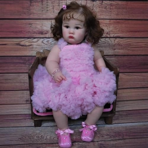 GYCV Lifelike Smile Reborn Baby Doll - 24 Inch Silicone Vinyl Gift Box