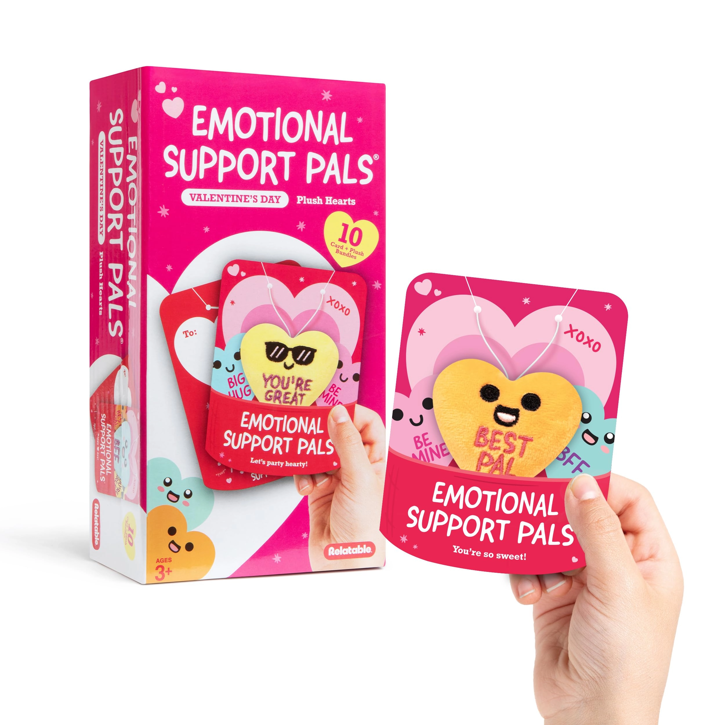 What Do You Meme? Emotional Support Hearts - 10 Plush 10 Cards Multi
