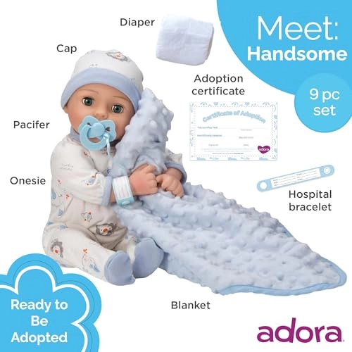 Adoption Babies Collection - 16 Inch 9-Piece Set Blue Ages 3+