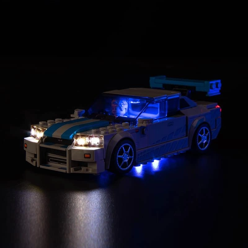 LED Light Kit for LEGO Nissan Skyline GT-R (R34) - Acrylonitrile Butadiene Styrene (ABS) Speed Champions Fast & Furious