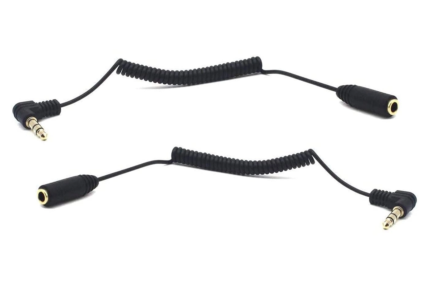 Kework 3.5mm TRS Extension Audio Coiled Cable - 30cm Pack