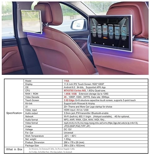 Headrest Car Screen - 11.6 inch