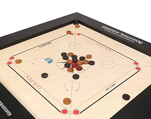 Golden Carrom Board - Full Size 24mm BullDog