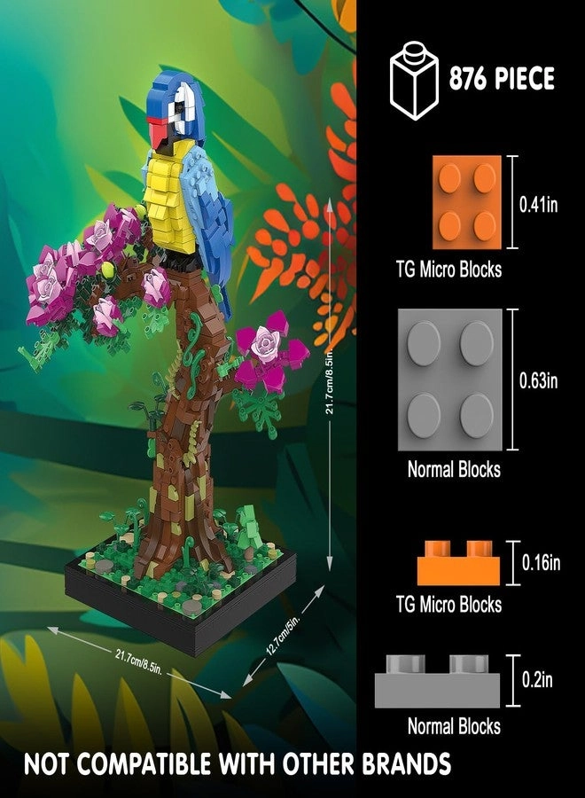 Micro Brick Flower Parrot