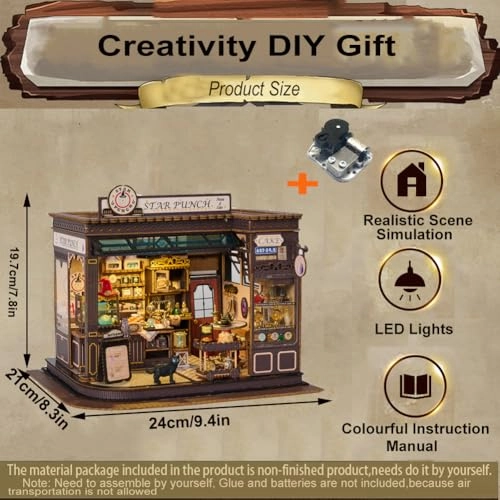 Miniature Wooden Dollhouse Furniture Kit - Creative Room 1:24