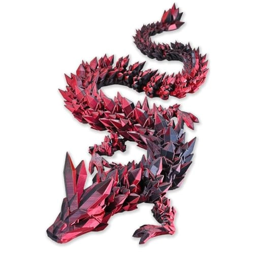 3D Printed Dragon - 27" Articulated Crystal