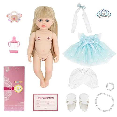 Reborn Baby Doll - 22 Inch Silicone Blonde Ages 3+ Gift Set