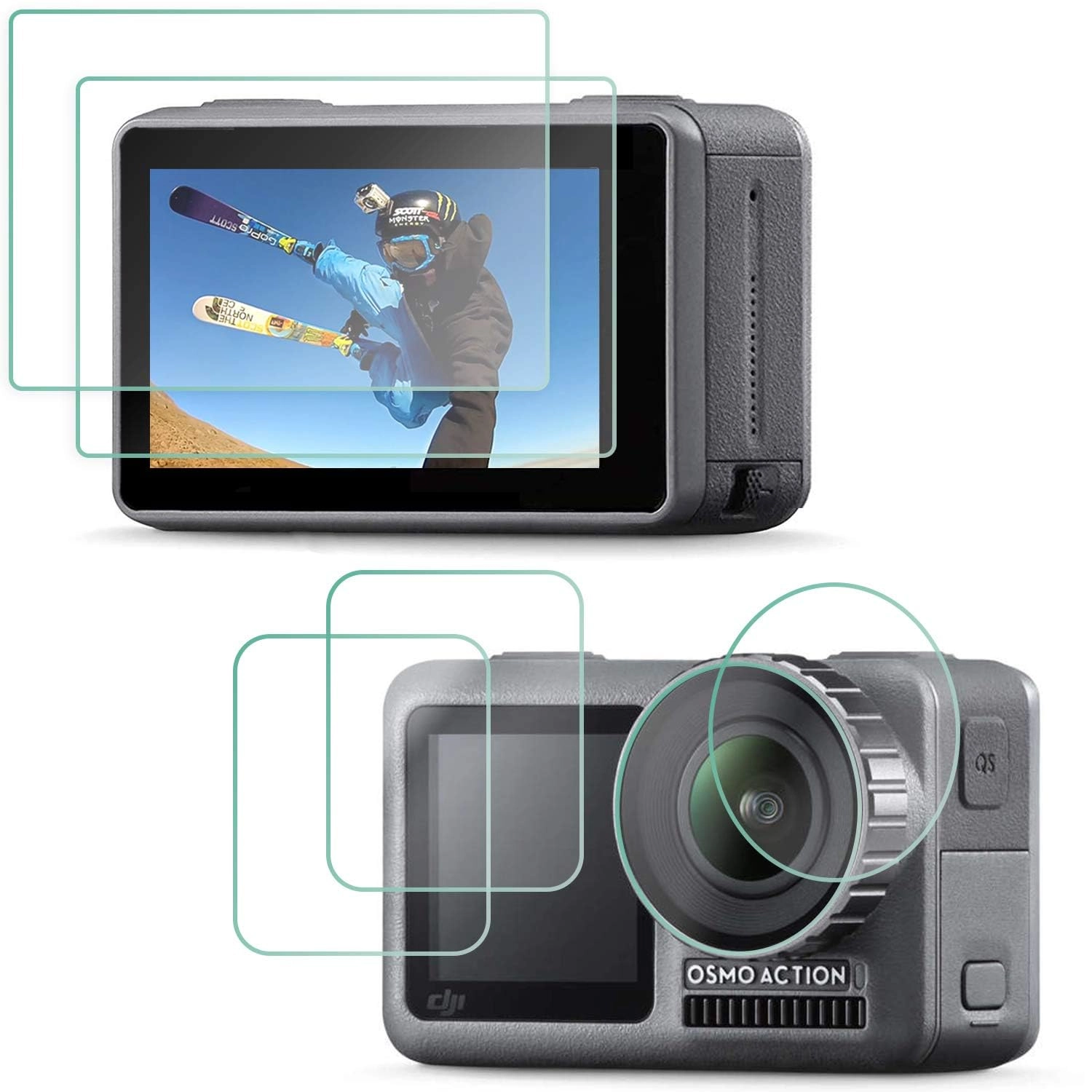 eWINNER Screen Protector - 6PCS 9H + Lens Film - Ultra-Clear - DJI OSMO Action Camera
