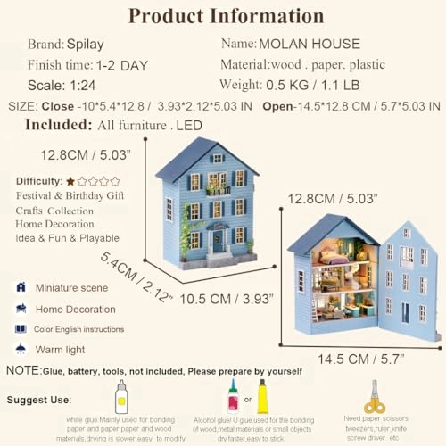 DIY Miniature Dollhouse Kit - 124 scale