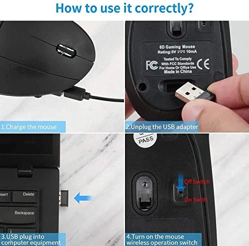 Vertical Ergonomic Mouse - USB