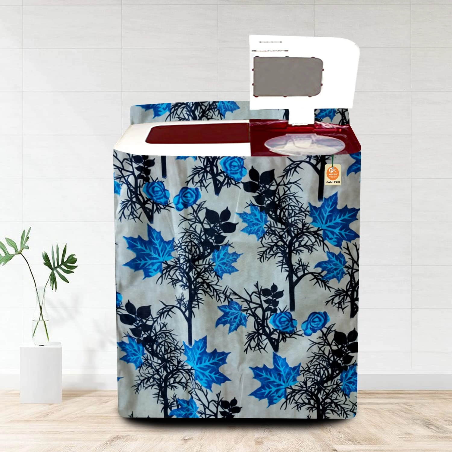 KANUSHI Shub Design Top Load Semi Automatic Washing Machine Cover - Blue 6 Kg 6.5 kg 7 kg 7.5 kg