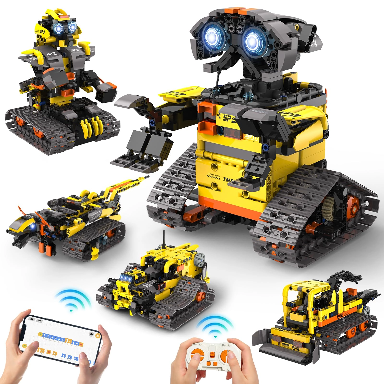 Shantou City Tuomu Technology Industrial Co., Ltd 5 in1 Stem Robot Building Kit - 688 PCS Remote & App Controlled