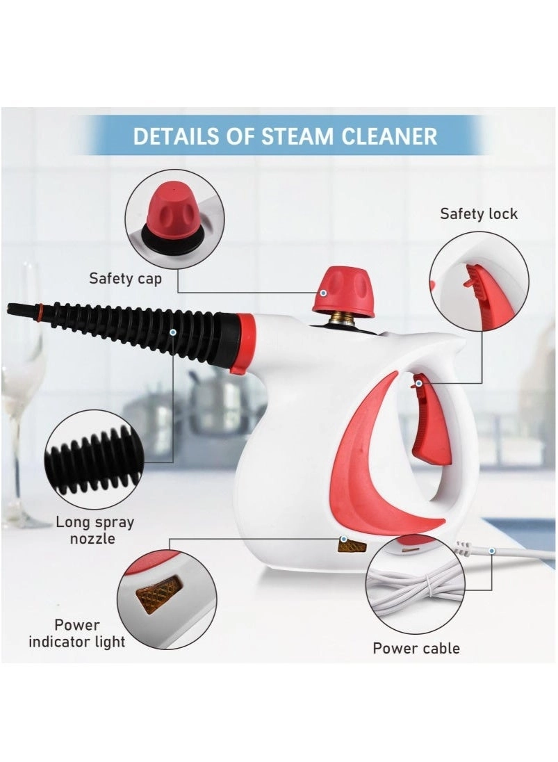 Handheld Pressurized Steam Cleaner - 900-1050W 220°F-230°F