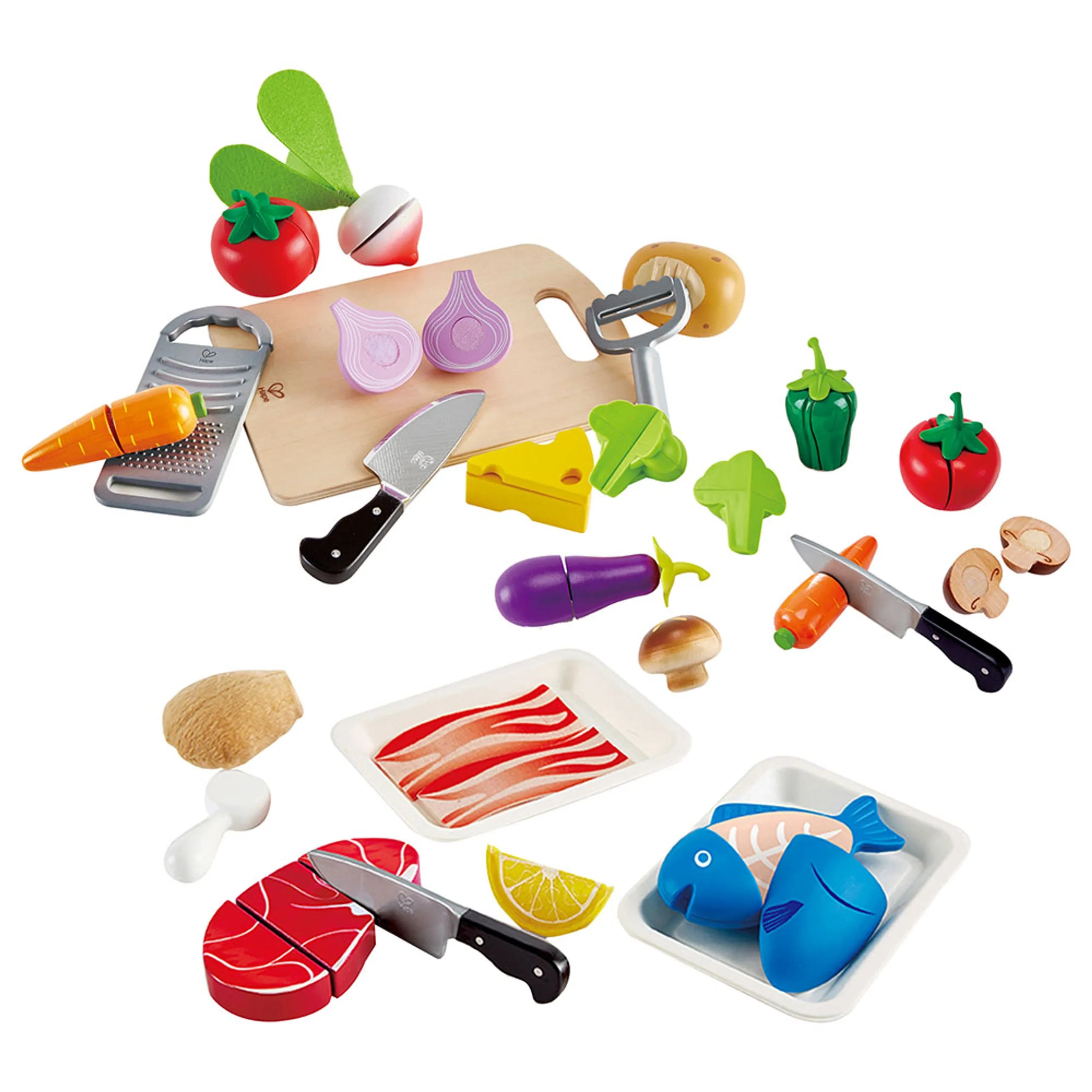 Hape Kid's Cooking Essentials Wooden Toys - 19pcs (BDM-BNDLE0094)