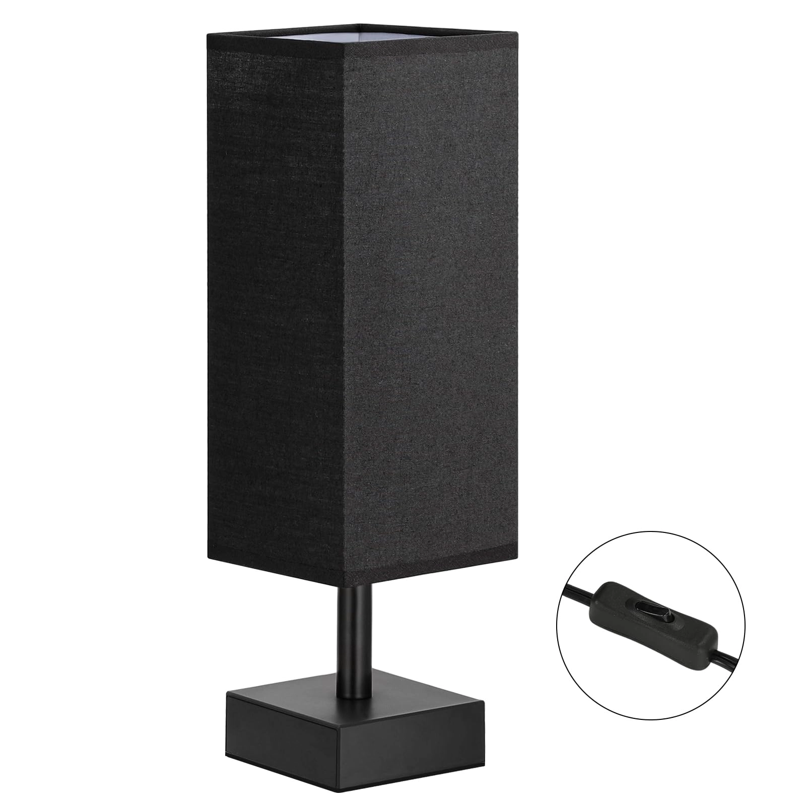 S6-16 - Linen Black Small Table Lamp