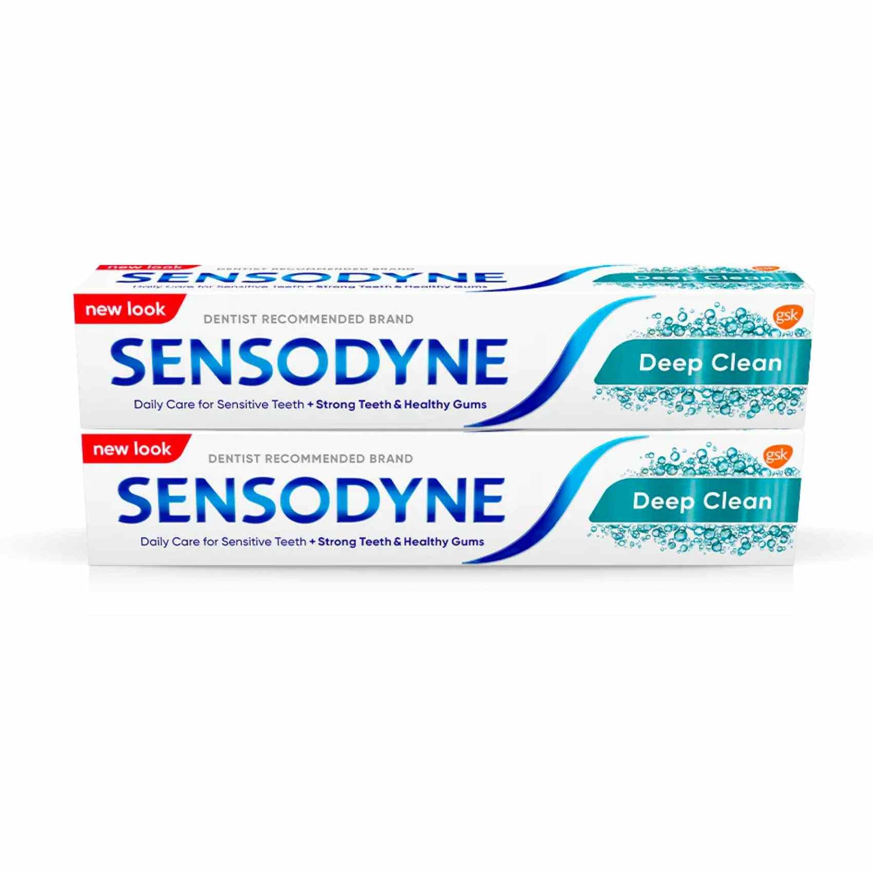 Sensodyne Deep Clean Fluoride Toothpaste 75ml x2