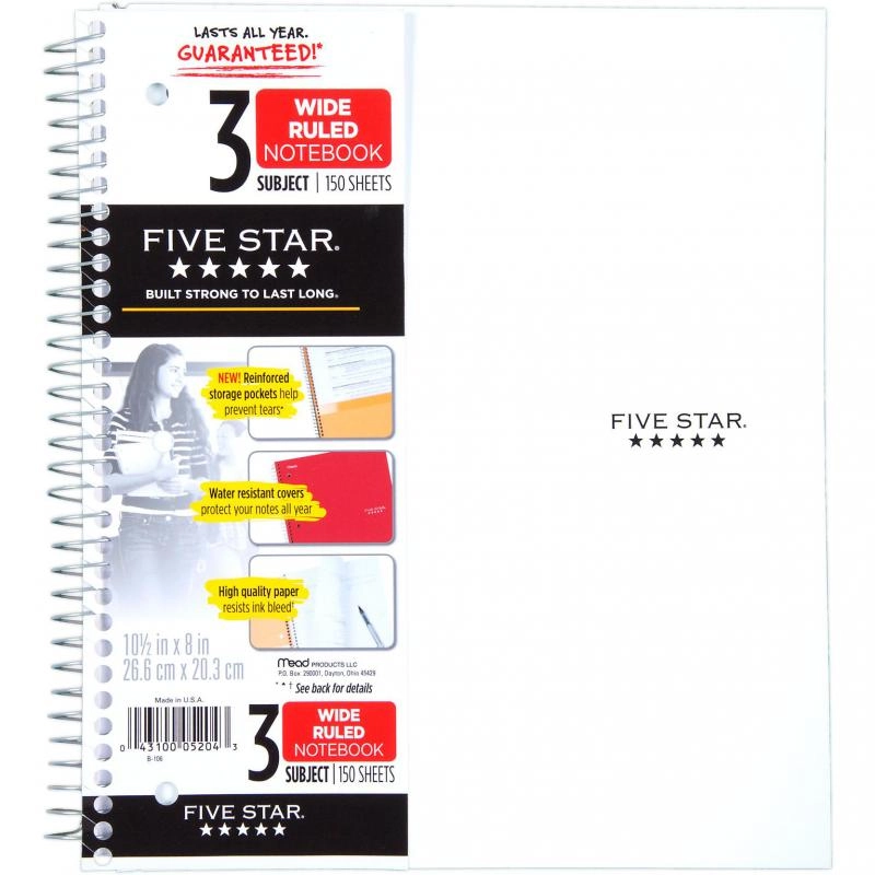 Notebook 8.5 X 11 Spiral - Grid 100 Sheets