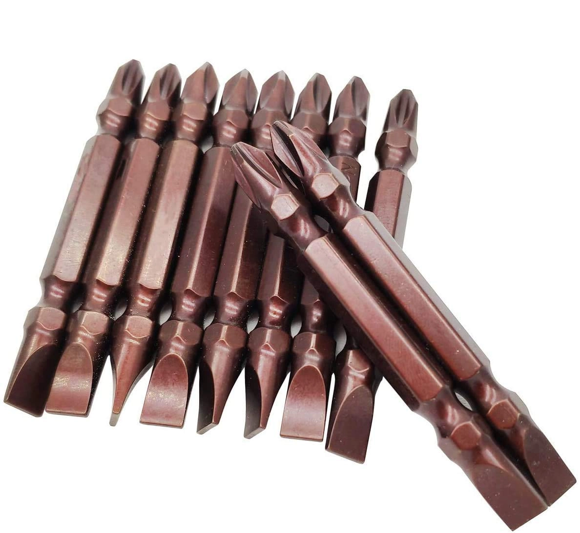 ZLYY PH2 Phillips Slotted Double End Screwdriver Bits - 10Pcs 2.5 Inch(65mm)