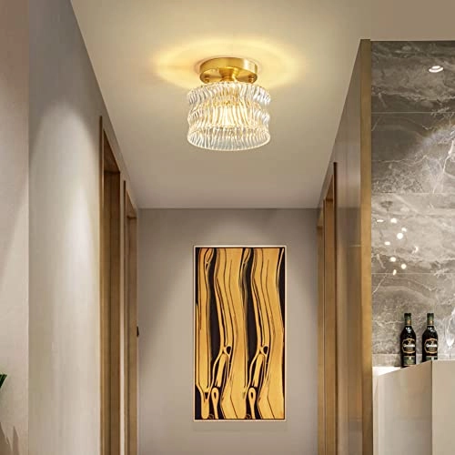 Mid Century Modern Ceiling Light - E14 Base Glass Copper 1 Light