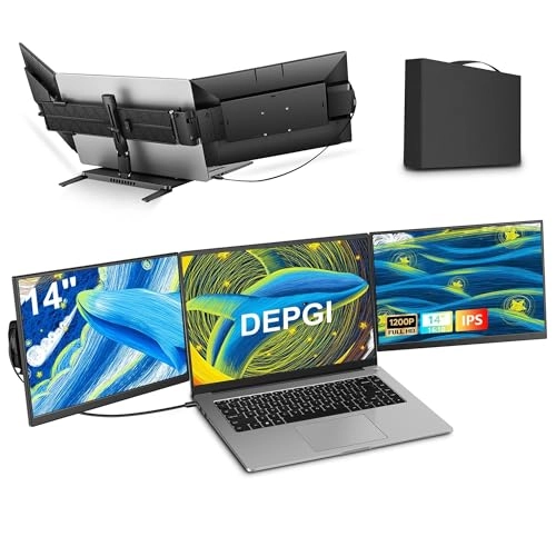 DEPGI Laptop Screen Extender - 14" 1200P FHD Built-in Cooler
