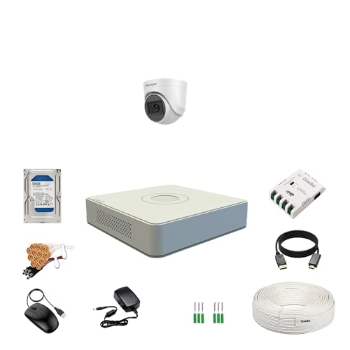 Turbo HD DVR - 4 channels + Outdoor Dual Light Camera - 2 MP + HDD - 500 GB + Power Supply + Cable + BNC/DC Set