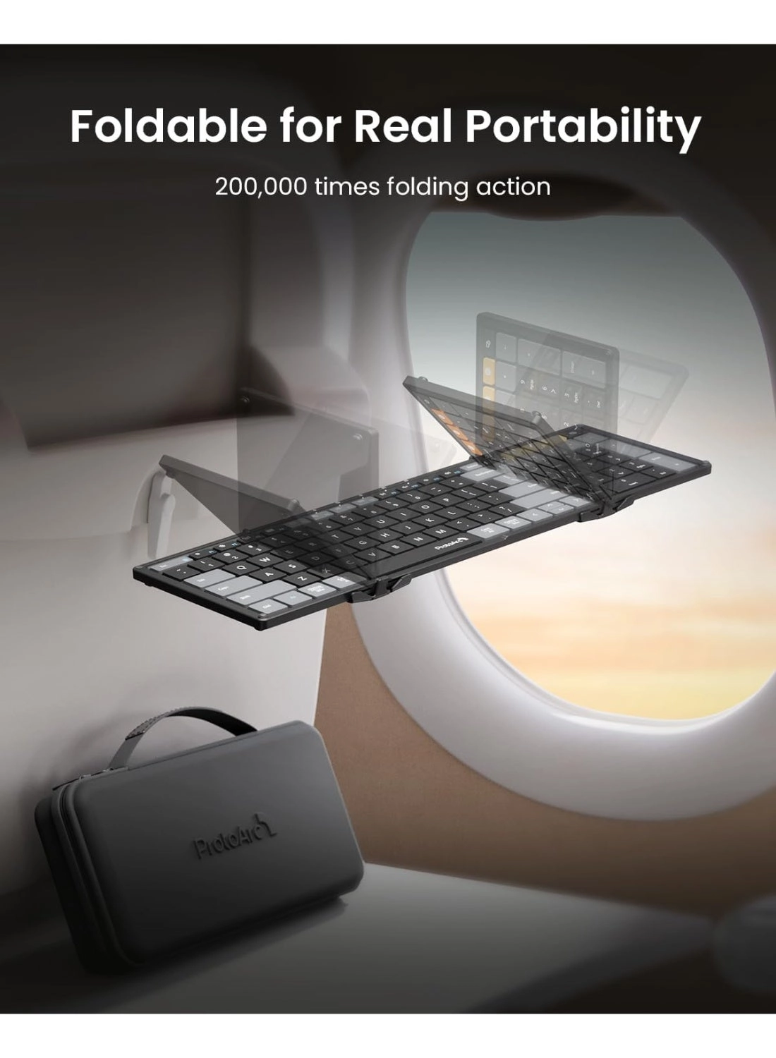 XKM01 - Portable Bluetooth Keyboard + CaseUp - Laptop Stand