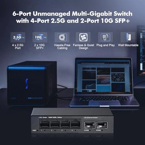 4x2.5G + 2x10G SFP 6-Ports