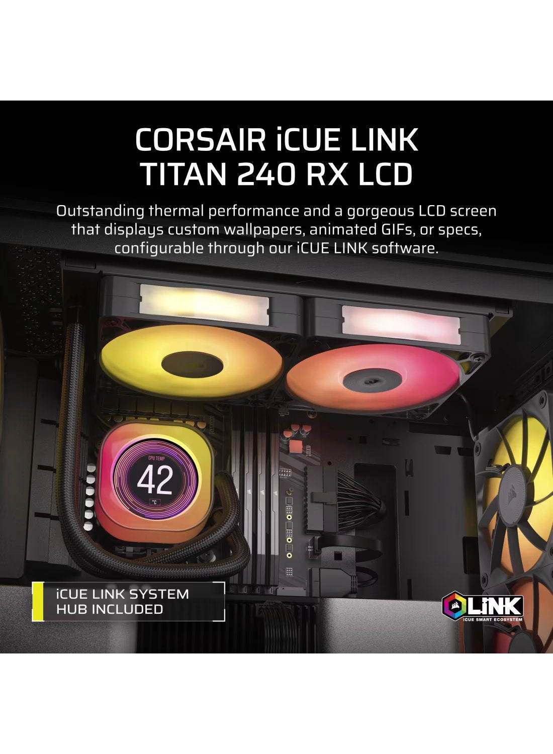iCUE Link TITAN 240 RX LCD - Dual 120mm