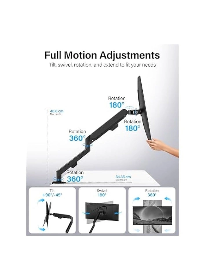 Monitor Mount Arm - Single 20 to 32 inches 75x75mm and 100x100mm