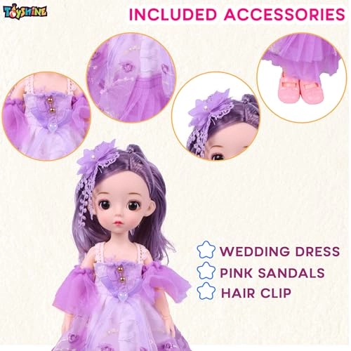 Cute Doll - 12-Inch Plastic Wedding Dress Ages 3+