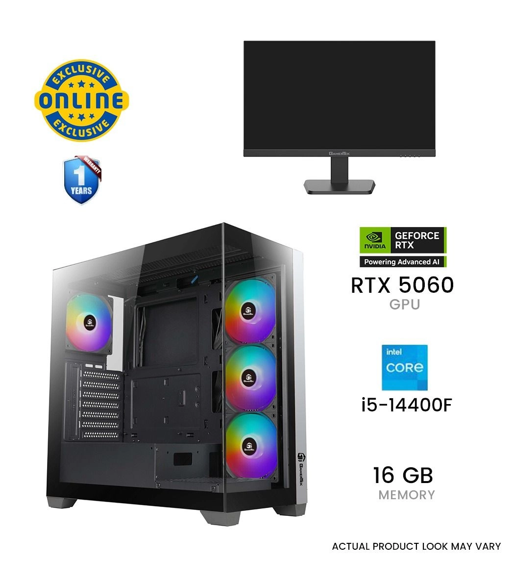 GamerTek Stellar - i5-14400F 16GB 1TB + Reaper - 24" FHD 240Hz
