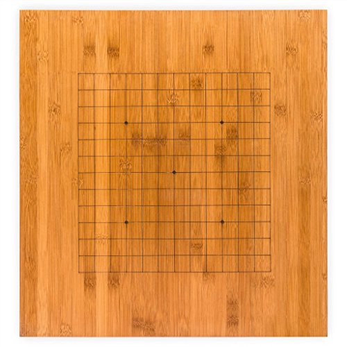 Go Game Set - Bamboo Etched Reversible 19x19/13x13 Double Convex Yunzi Stones