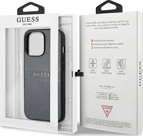 GUHCP13XPSASBBL PU Saffiano Leather Case for iPhone 13 Pro Max