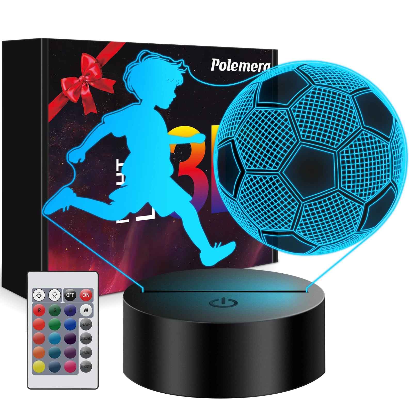 polemera Football Night Light - USB Battery 16-colour