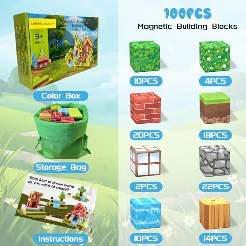 Magnetic Building Blocks - 100 pcs