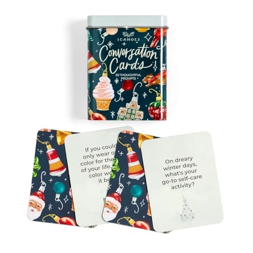 Conversation Cards - 50 Thoughtful Prompts Metal Tin