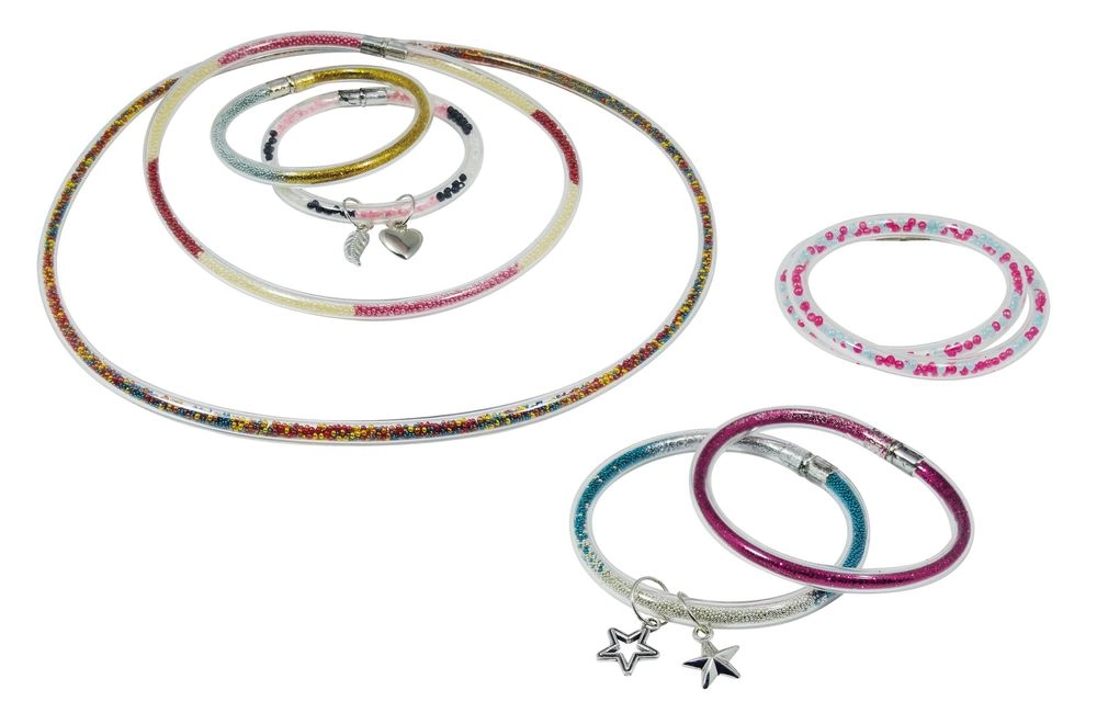 Glitter Jewellery Kit - micro-beads more than 34 g 220 cm tube