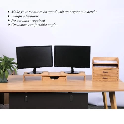 Wood Monitor Stand for Workplace