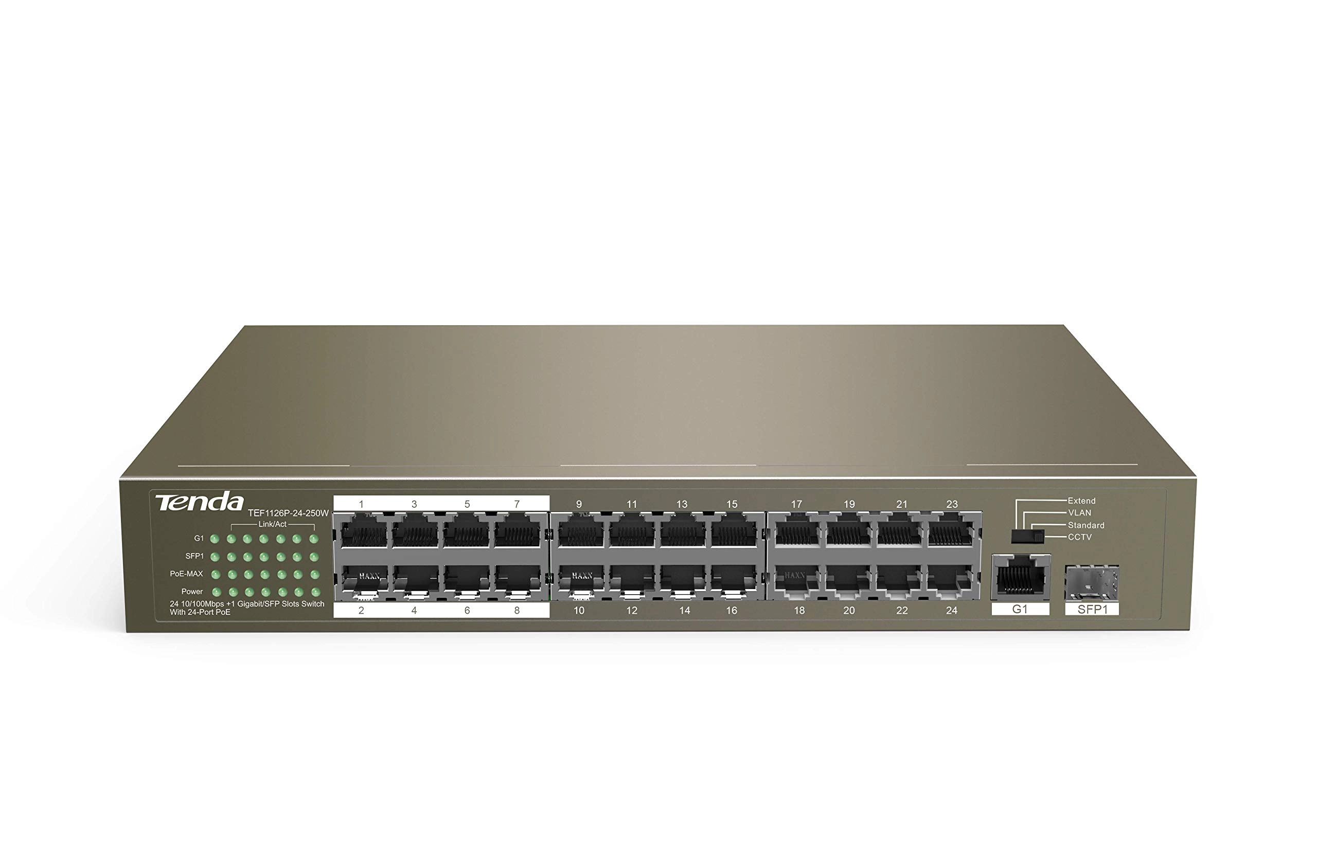 Tenda TEF1126P - 16-ports