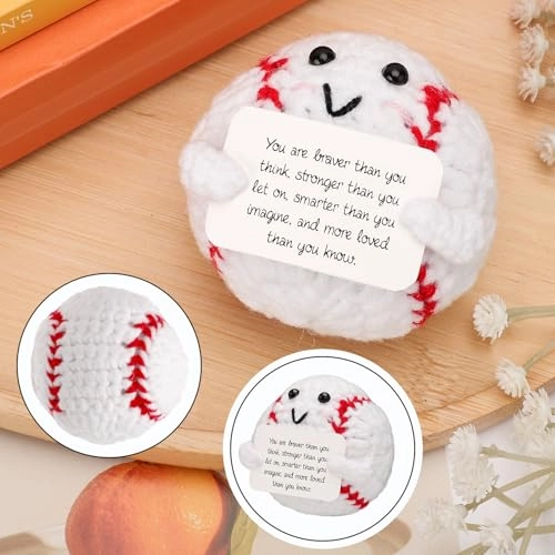 Positive Knitted Toy - 6.4 x 6.2 cm white and red