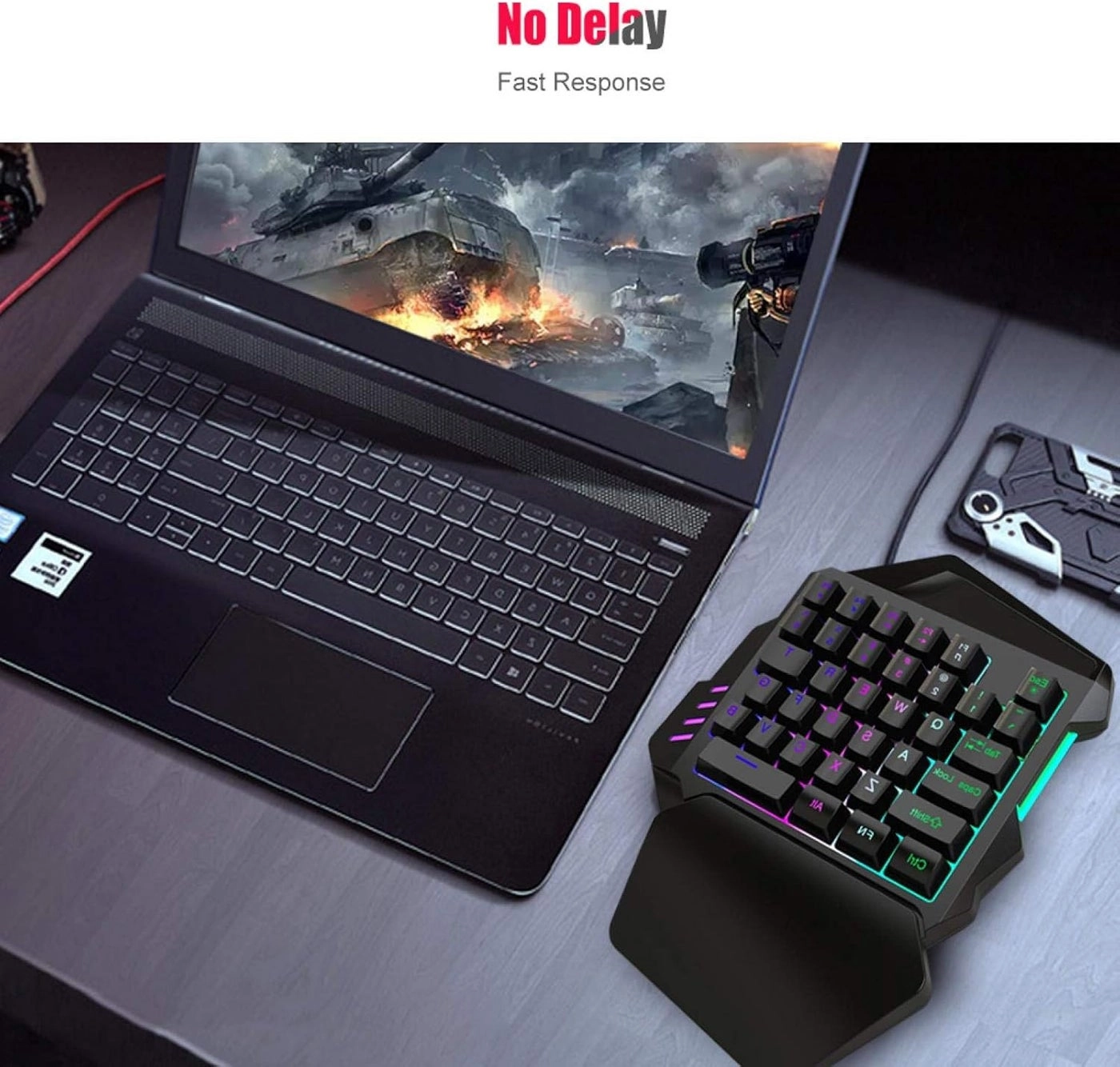 OneHanded RGB Backlight Gaming Keyboard - Wired