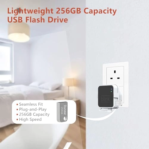 USB Flash Drive + Outlet Mount + Short USB Cable 256GB